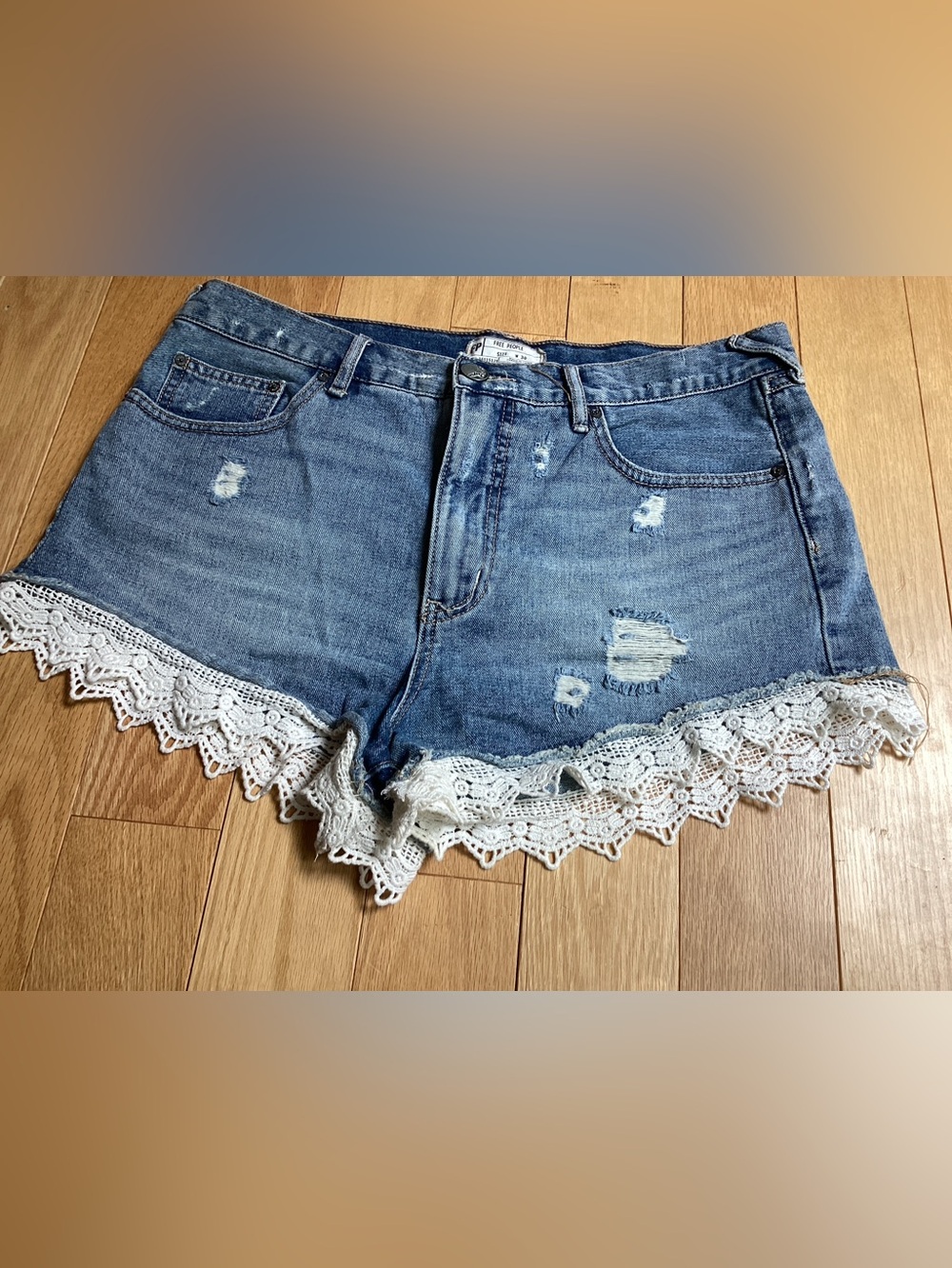 Free People Lacey Denim Cutoff Shorts — Size 30